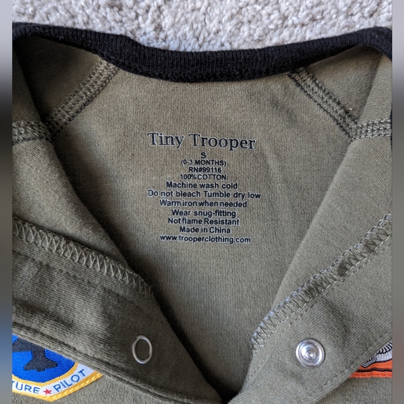 Tiny Trooper- Size Small- 0-3 Months- flight suit outfit - Picture 2 of 2